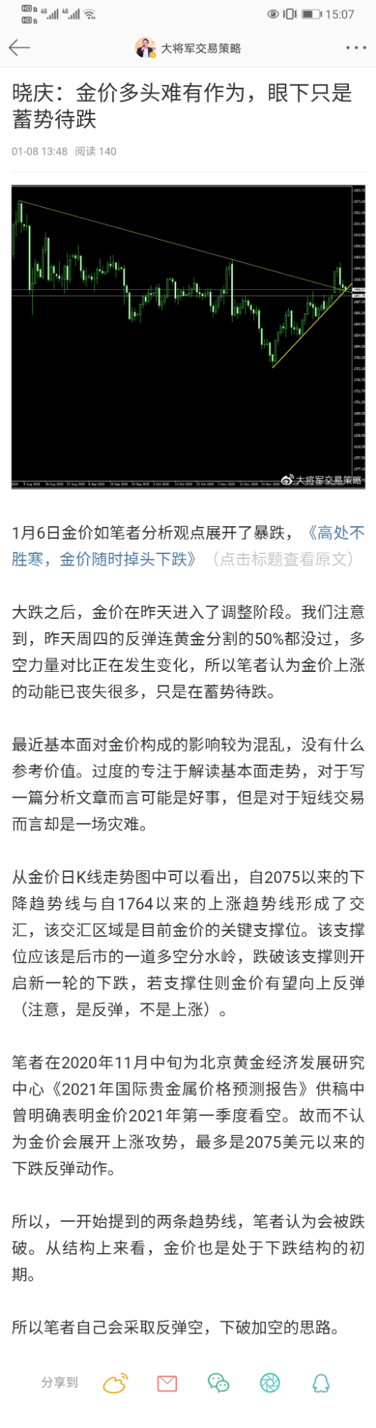 薛晓庆:金价多头难有作为,眼下只是蓄势待跌